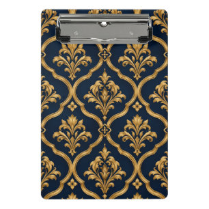 Mini Prancheta Elegante Design de Motivo Vintage em Damasco Doura