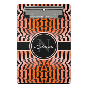 Mini Prancheta Elegante Impressão de Escórias Estéticas Laranja e