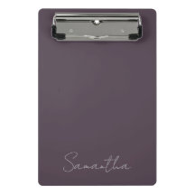 Elegante Nome Personalizado Roxo Taupe