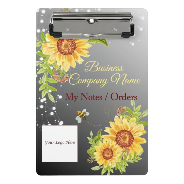 Mini Prancheta Empresa Personalizada de Gradação de Girassol Amar (Frente)