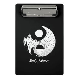 Mini Prancheta Encontre o saldo Zen Yin Yang Black White