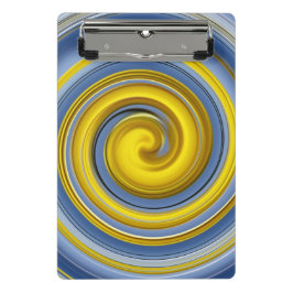 Mini Prancheta Espiral amarela e azul