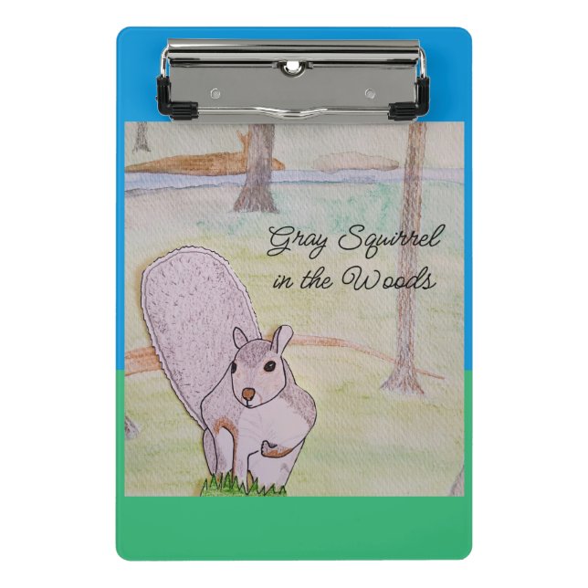 Mini Prancheta Esquilo das cinzas na floresta (Frente)