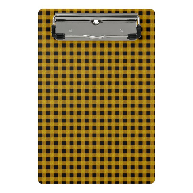 Mini Prancheta Estilo Lumberjack - tecido amarelo + suas ideias (Frente)