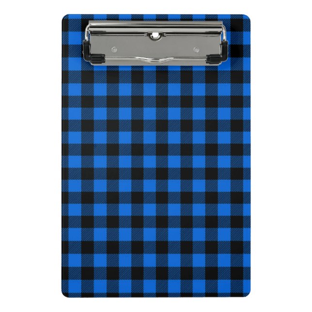 Mini Prancheta Estilo Lumberjack - tecido azul + suas ideias (Frente)
