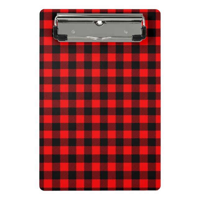 Mini Prancheta Estilo Lumberjack - tecido vermelho + suas ideias (Frente)
