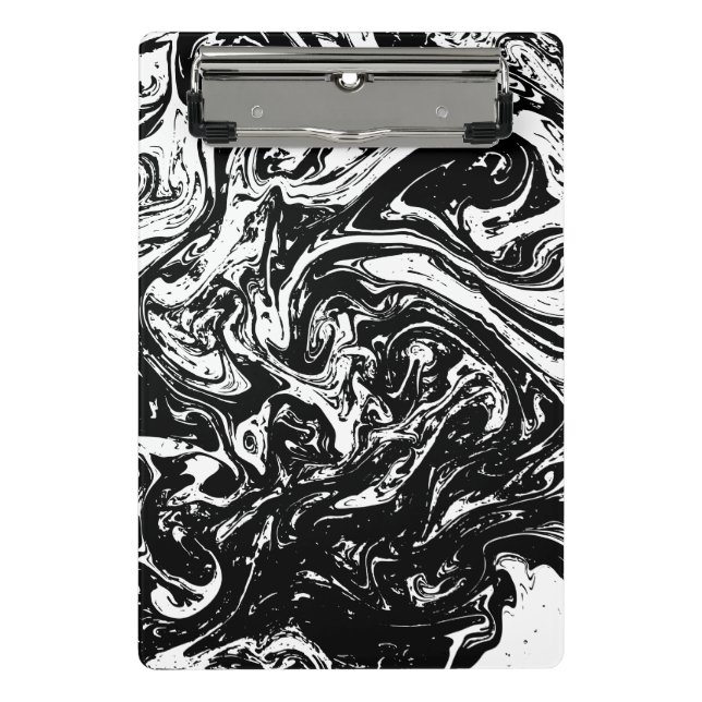 Mini Prancheta Estilo Mármore Preto e Branco (Frente)
