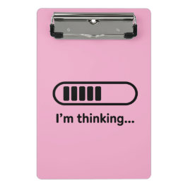 Mini Prancheta Estou Pensando... Barra de Progresso Rosa Minimali