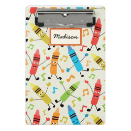 Mini Prancheta Estranhos Crayons Com Notas De Música Personalizad