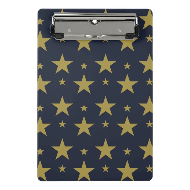 Mini Prancheta Estrelas do ouro em azul Marinho - Elegante e Eter (Frente)