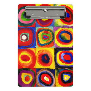 Mini Prancheta Estudo de cor de Kandinsky Quadrados Círculos Arte