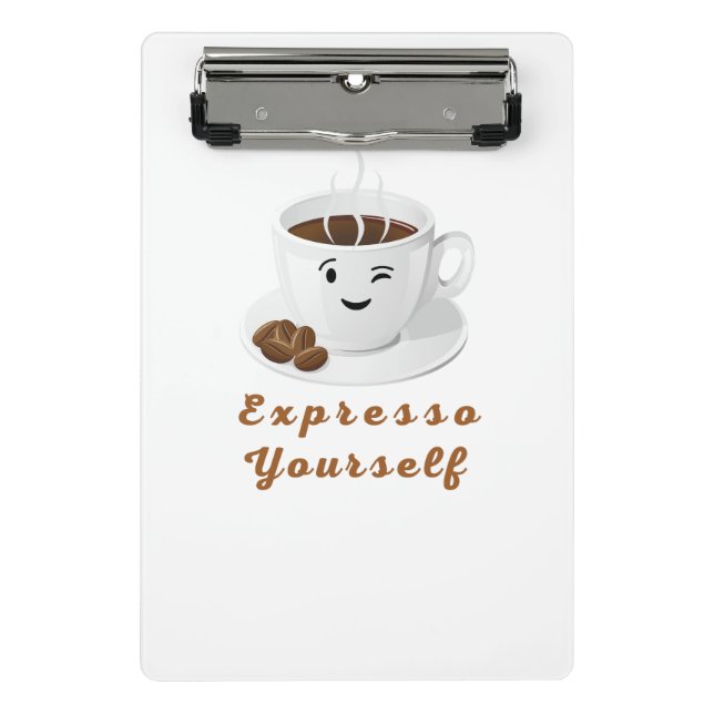 Mini Prancheta Expresso Yourself – Funny Smiling Coffee Tee (Frente)