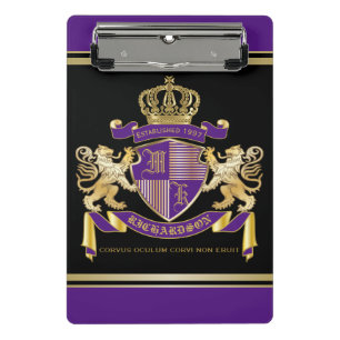 Mini Prancheta Faça seu próprio emblema da coroa do monograma d