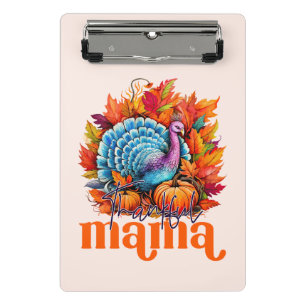 Mini Prancheta Feliz Mama Turquia e Autumn Leaves Foliage