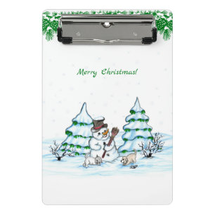 Mini Prancheta Feliz Natal! Neve com Cat e Puppy