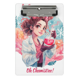 Mini Prancheta Festive Chemist Girl Watercolor Science Art