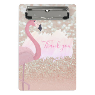 Mini Prancheta Flamingo Rosa Moderno, Obrigado