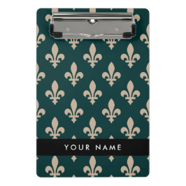Mini Prancheta Fleur de Lis, Beige on Green, Royal, Your Name