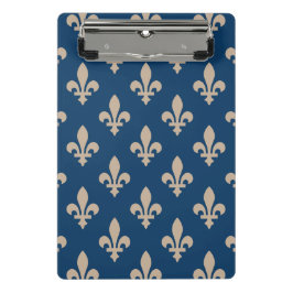 Mini Prancheta Fleur de Lis Pattern, Royal French, Cream on Blue
