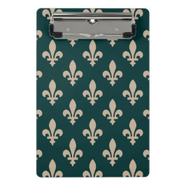 Mini Prancheta Fleur de Lis Pattern, Royal French Cream on Green