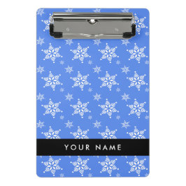 Mini Prancheta Flocos de neve brancos, azuis, seu nome, personali