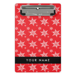 Mini Prancheta Flocos de neve brancos, vermelhos, seu nome, perso