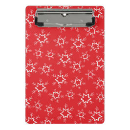 Mini Prancheta Flocos de neve, Flocos de neve vermelhos e brancos