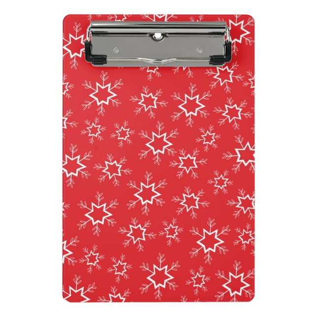 Mini Prancheta Flocos de neve, Flocos de neve vermelhos e brancos (Frente)