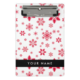 Mini Prancheta Flocos de neve vermelhos, seu nome, personalize