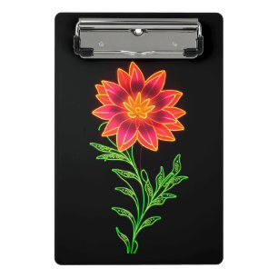Mini Prancheta Flor Estilizada Neon