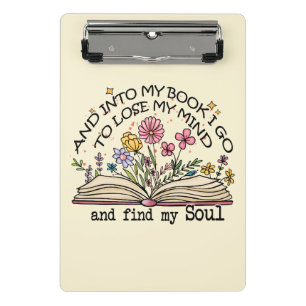 Mini Prancheta Floral Book Lover