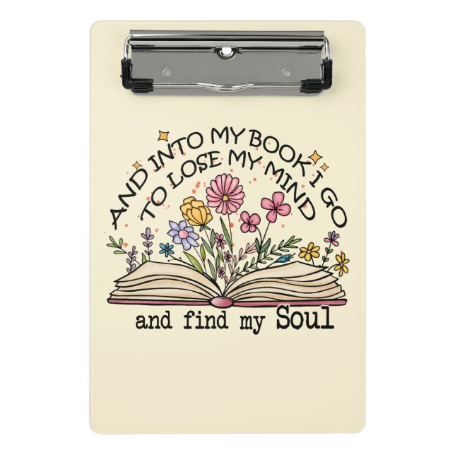 Mini Prancheta Floral Book Lover (Frente)