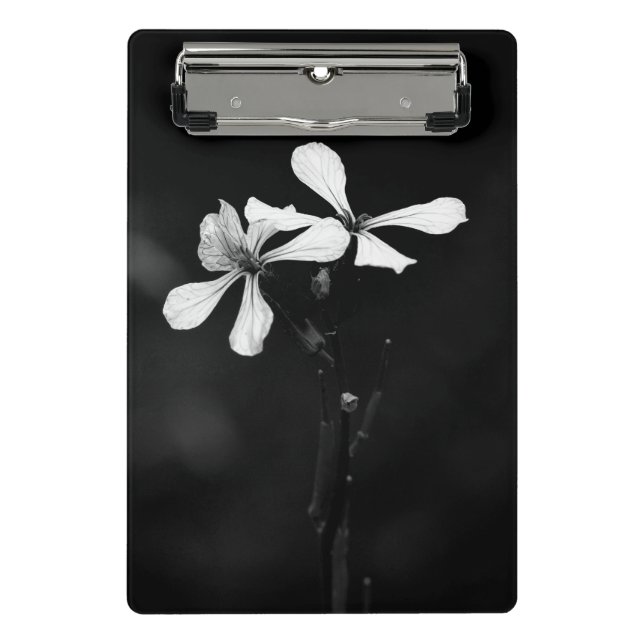 Mini Prancheta floral preto e branco mínimo (Frente)