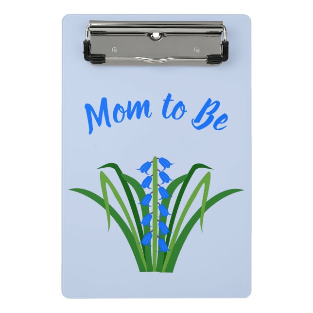 Mini Prancheta Flores Bluebell Baby Menino Primavera Mãe para ser (Frente)