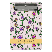 Flores Coloridas, Fundo Rosa, Amarelo