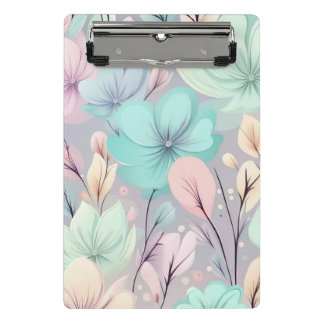 Mini Prancheta Flores de Pastel e Folhas em Fundo Roxo