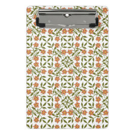 Mini Prancheta Flores Laranja, Padrão Floral, Verde, Boho