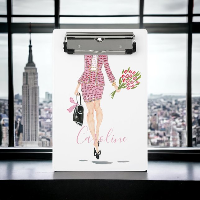 Mini Prancheta Flores Pretas, Fusíveis, Moda Chic, Cola Rosa (Criador carregado)