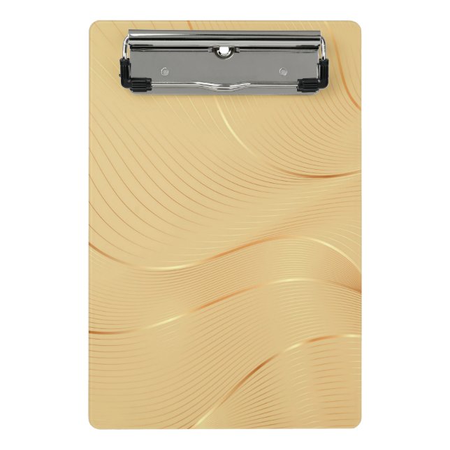 Mini Prancheta Flowing Gold Lines Luxury Abstract Background Art (Frente)