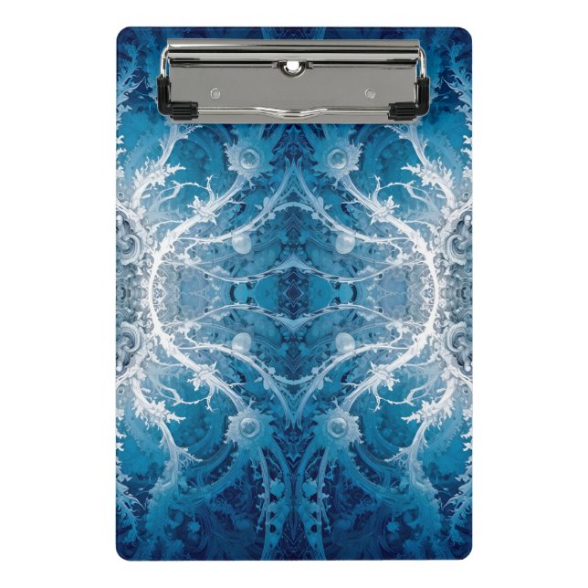 Mini Prancheta Fluxo Cósmico Sagrado - Simetria de Prata Azul (Frente)