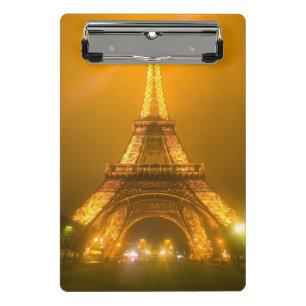 Mini Prancheta França, Paris. Torre Eiffel iluminada às 3