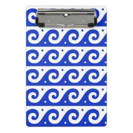 Mini Prancheta Frete Grego, Padrão de Onda Mediterrânica, Azul