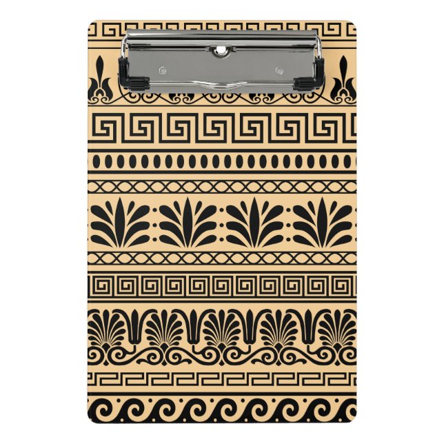 Mini Prancheta Frete Grego, Padrão Mediterrânico, Castanho (Frente)