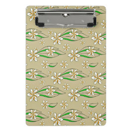 Mini Prancheta Fundo branco monograma floral bege