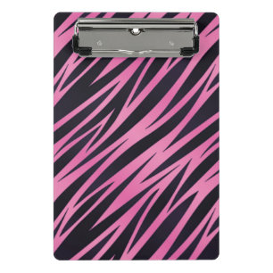Mini Prancheta Fundo cor-de-rosa da listra da zebra