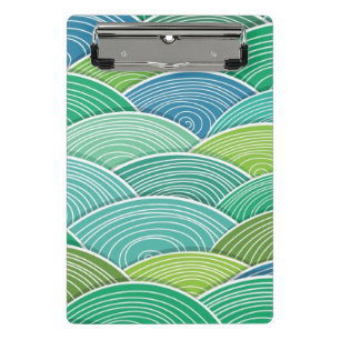 Mini Prancheta Fundo de ondas verdes abstratas onduladas