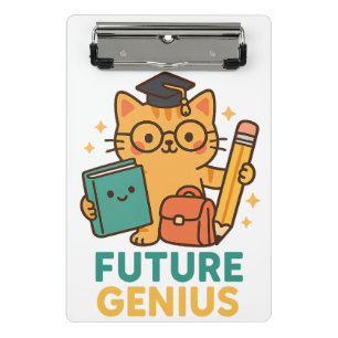 Mini Prancheta Futuro Gênio - Gato Bonito com Essencial Escolar