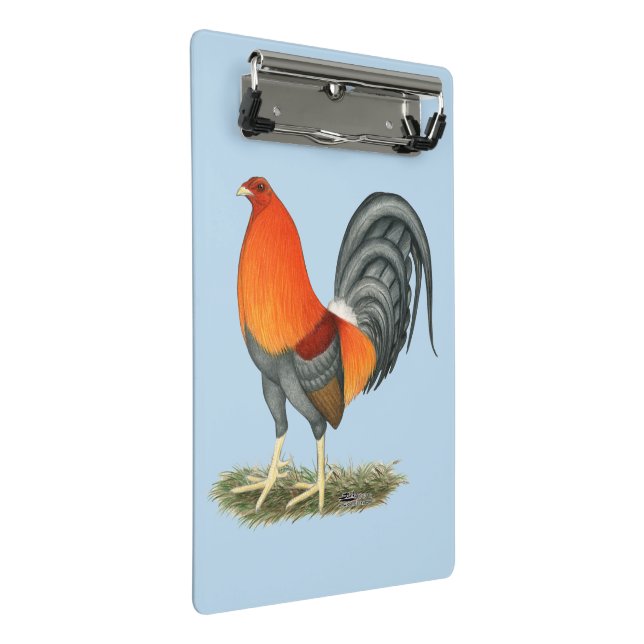 Mini Prancheta Galo Azul Vermelho Gamecock (Inclinado)