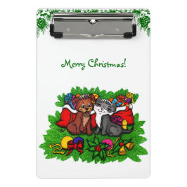 Mini Prancheta Gatinho e puppy, XMas feliz