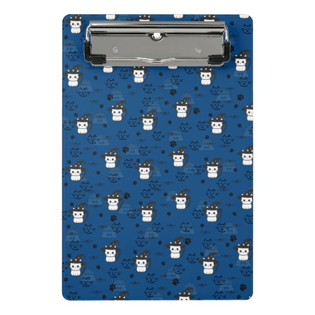 Mini Prancheta Gatinhos e impressões de pata em ceruliano escuro (Frente)